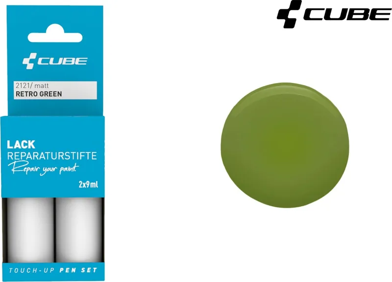 Cube Touch Up Paint Pen Set Retro Green Matt 2121 30ml
